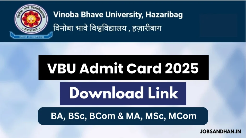 Vinoba Bhave University Admit Card 2025 Download